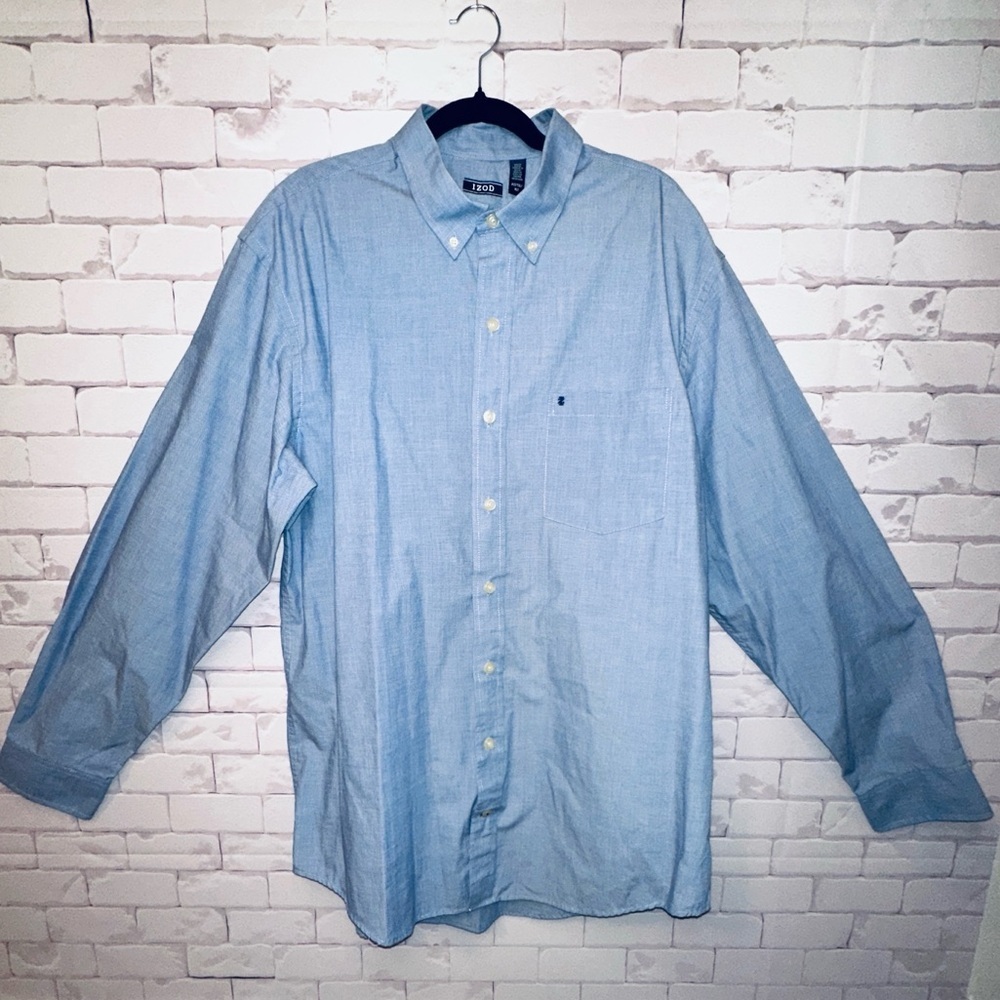 IZOD Men's Blue Button-Down Shirt Size Xl
